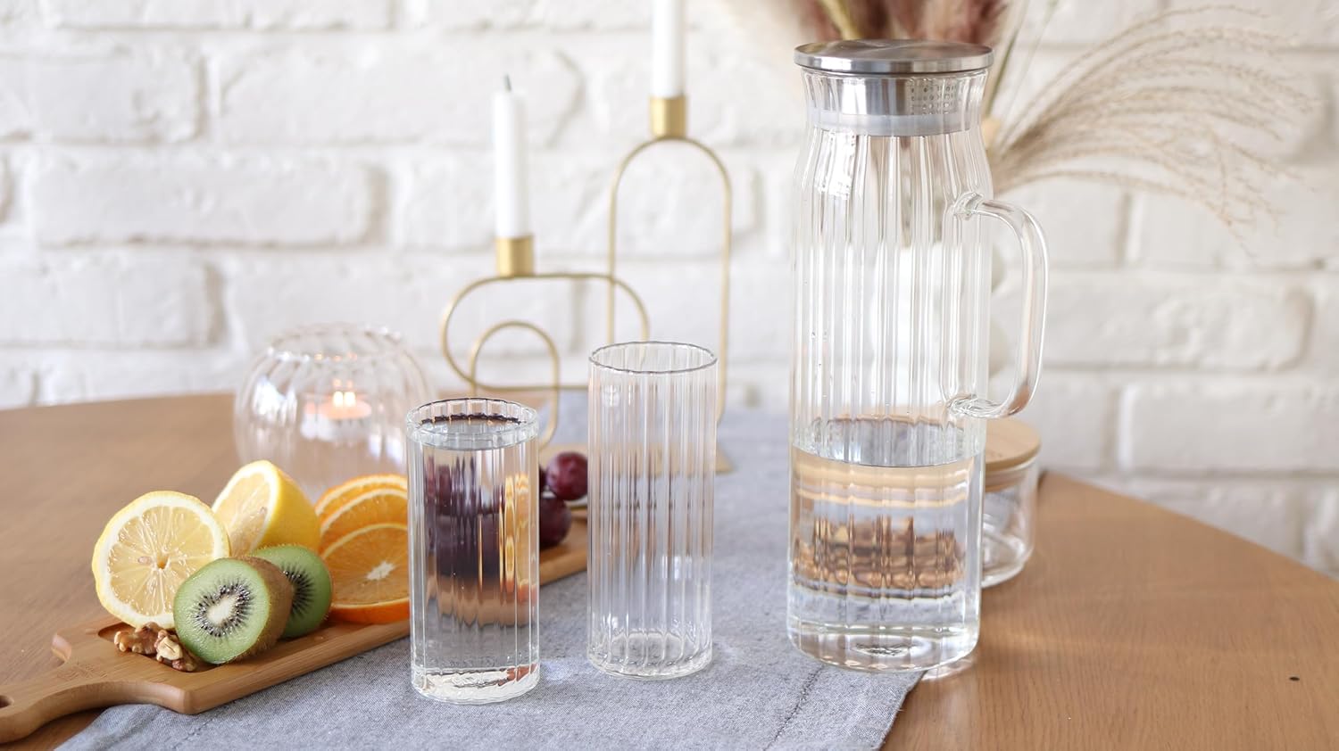 Wilmax Karaffe mit 6 Gläsern Glas Set WL-888220/A-888626/A6