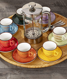 Wilmax Espressotasse mit Untertasse 75 ml Pistazie Porzellan 6er Set WL-669133/AB6