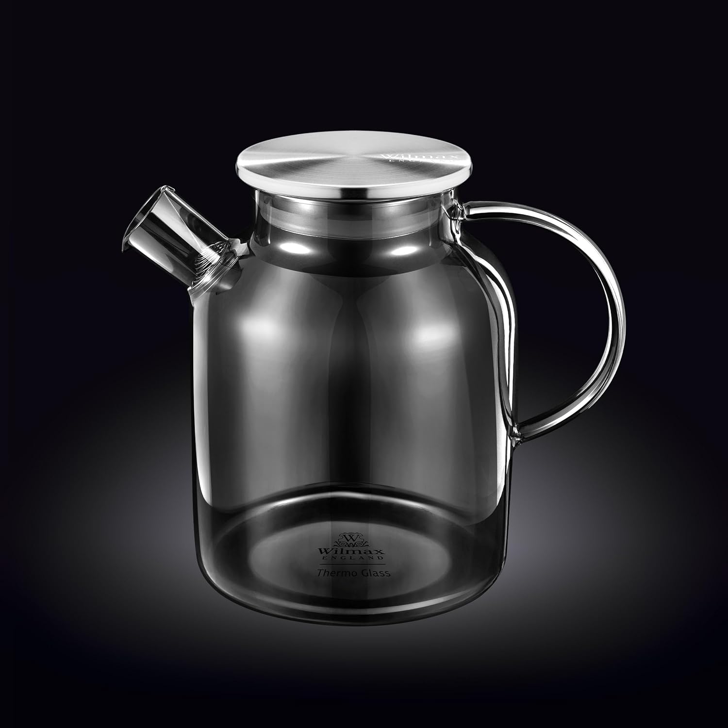 Wilmax Teekanne 1200 ml Glas mit Edelstahldeckel WL-888826002/A