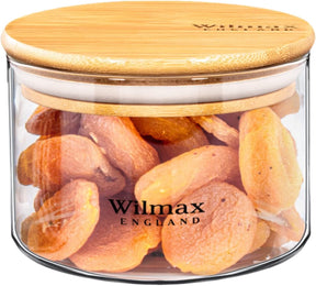 Wilmax Vorratsglas 2000 ml mit Bambusdeckel Transparent WL-888510/A