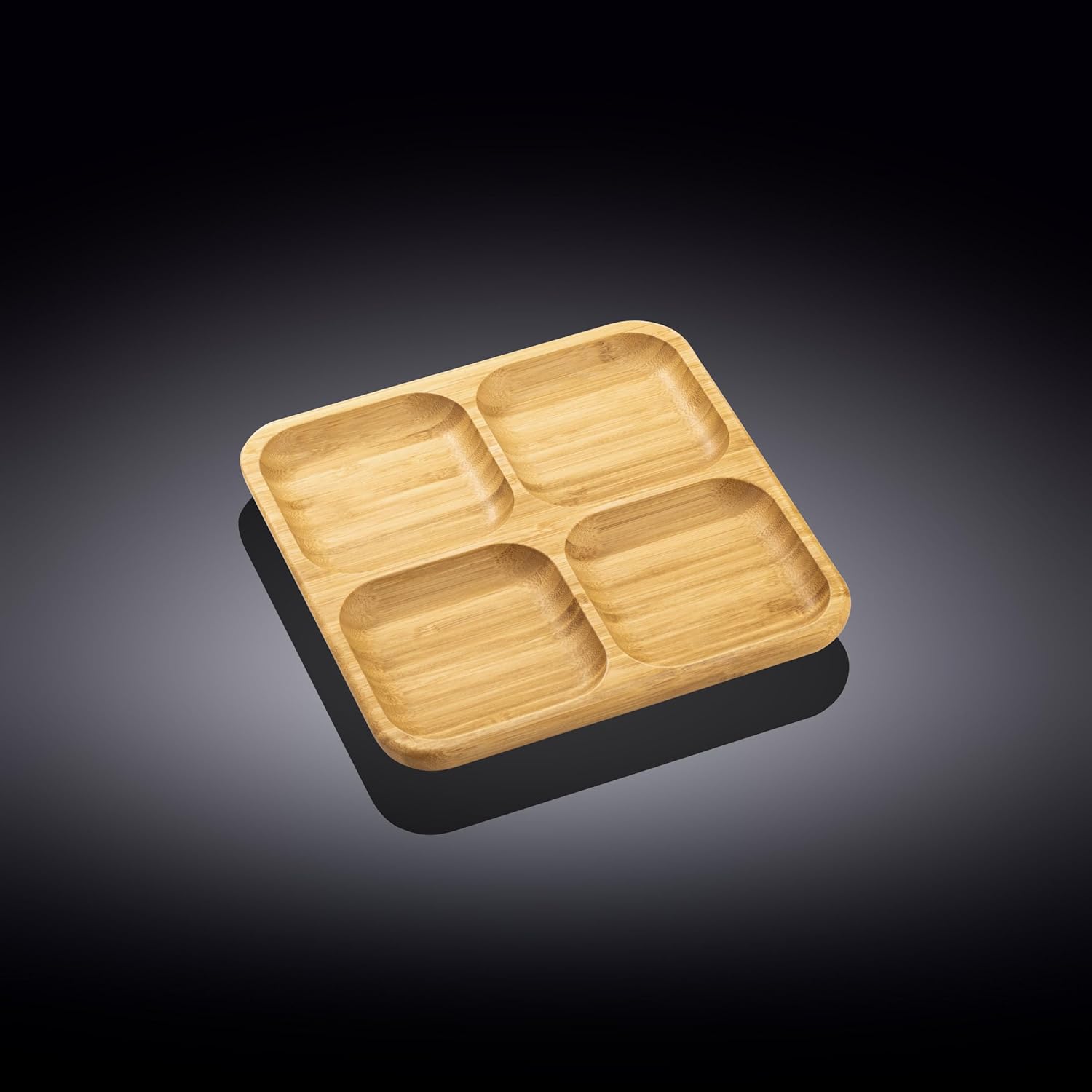 Wilmax Bambus Schale 2 Fächer 22x22 cm Natur WL-771220/A