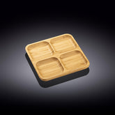 Wilmax Bambus Schale 2 Fächer 22x22 cm Natur WL-771220/A