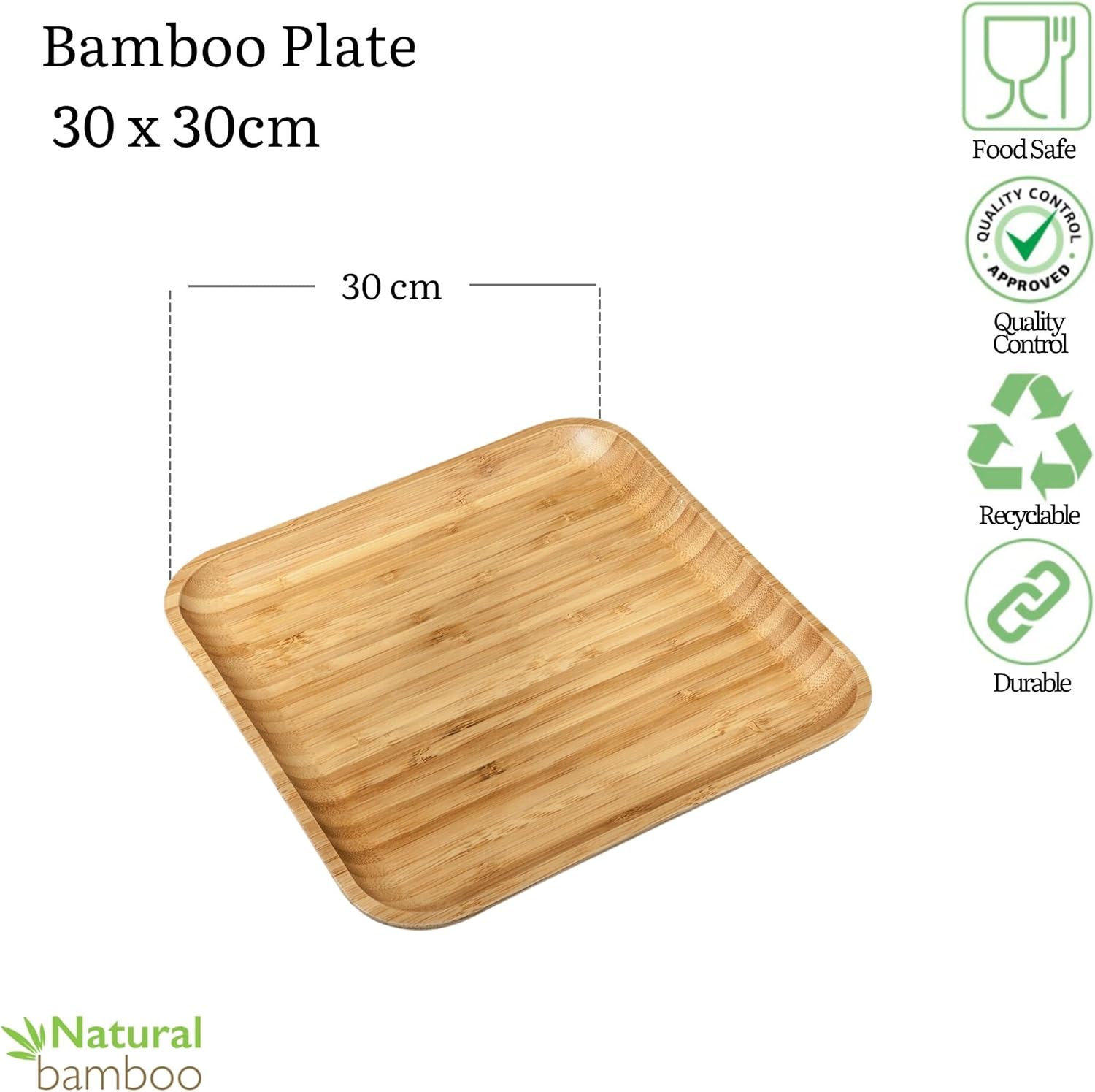 Wilmax Bambus Servierplatte 30,5x30,5 cm Natur WL-771025/A