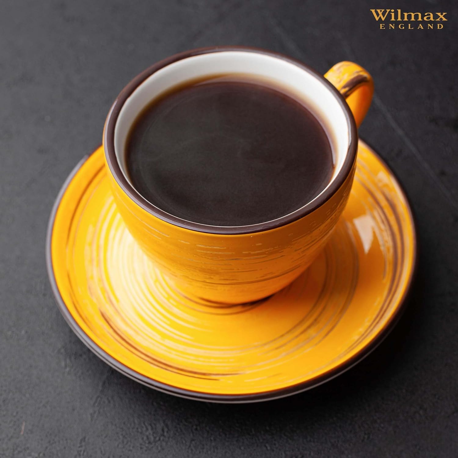 Wilmax Untertasse 15 cm Gelb Porzellan