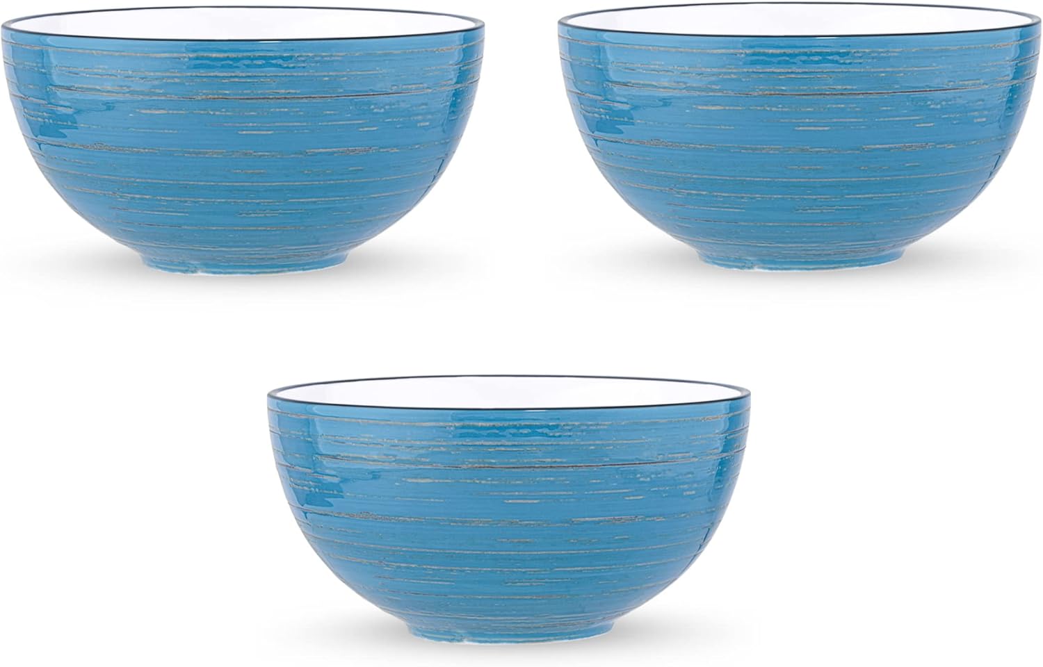 Wilmax Schale 600 ml 13,5 cm Blau Porzellan 3er Set WL-669630/A3