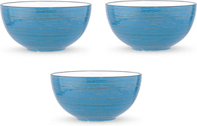 Wilmax Schale 600 ml 13,5 cm Blau Porzellan 3er Set WL-669630/A3