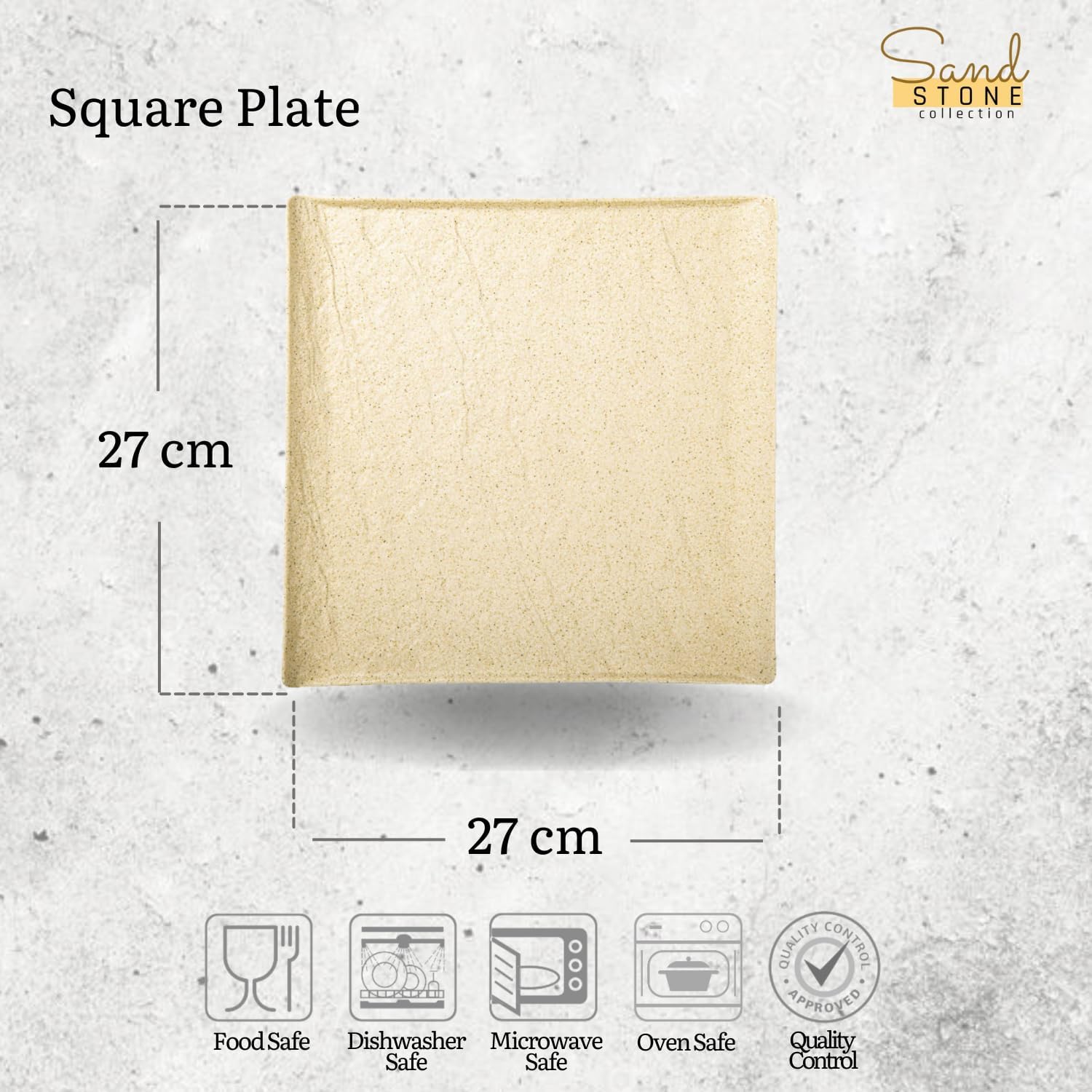 Wilmax Teller 27x27 cm Sand Porzellan WL-661307/A