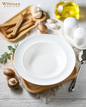 Wilmax Tiefer Teller 22,5 cm Weiß Porzellan 2er Set WL-880102/2C