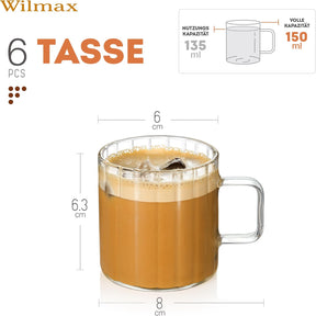 Wilmax Thermoglas Tasse 250 ml Transparent WL-888615/A