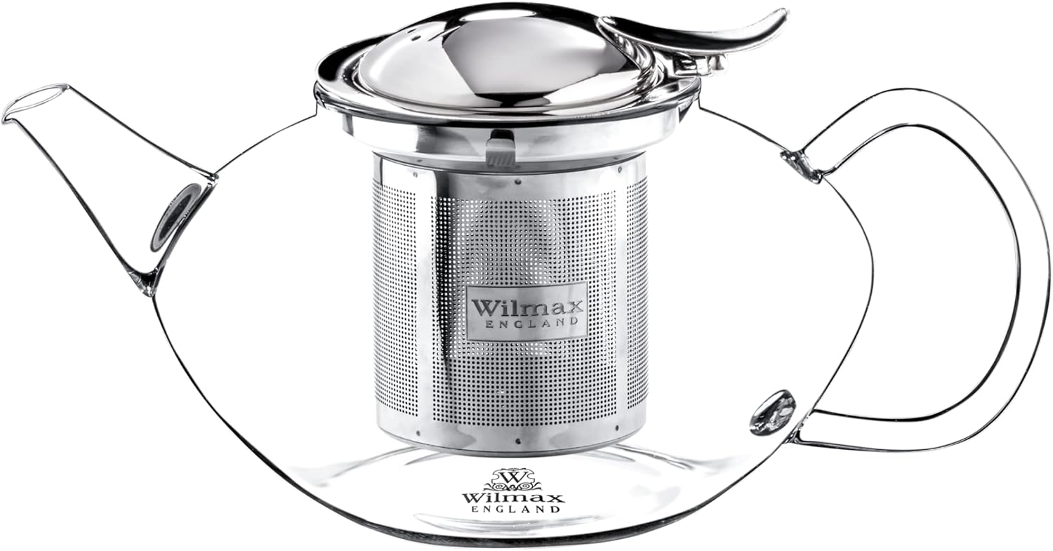 Wilmax Thermoglas Teekanne mit Edelstahlfilter
