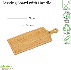 Wilmax Bambus Servierbrett mit Griff 50x20 cm Natur WL-771135/A