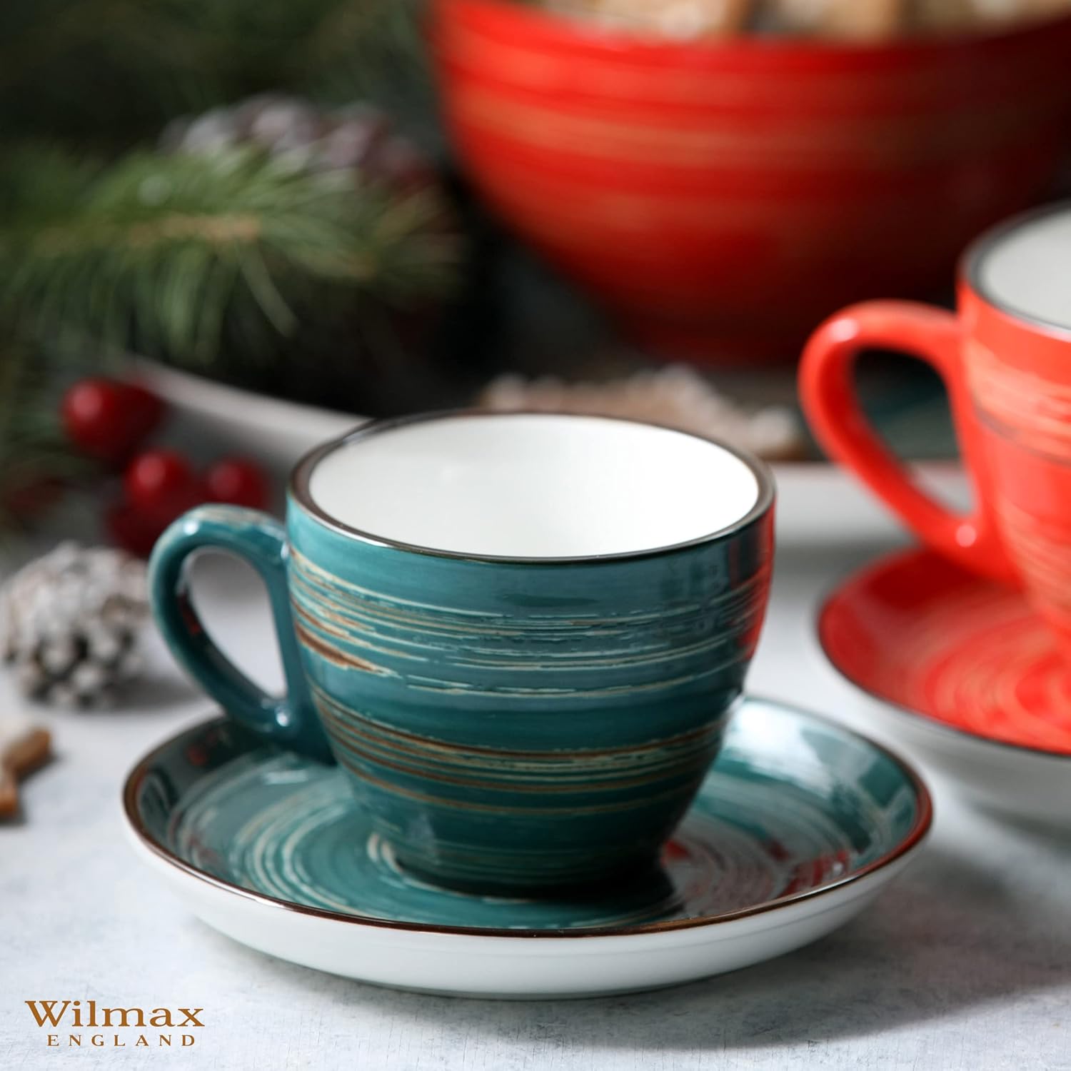 Wilmax Tasse 300 ml Grün Porzellan