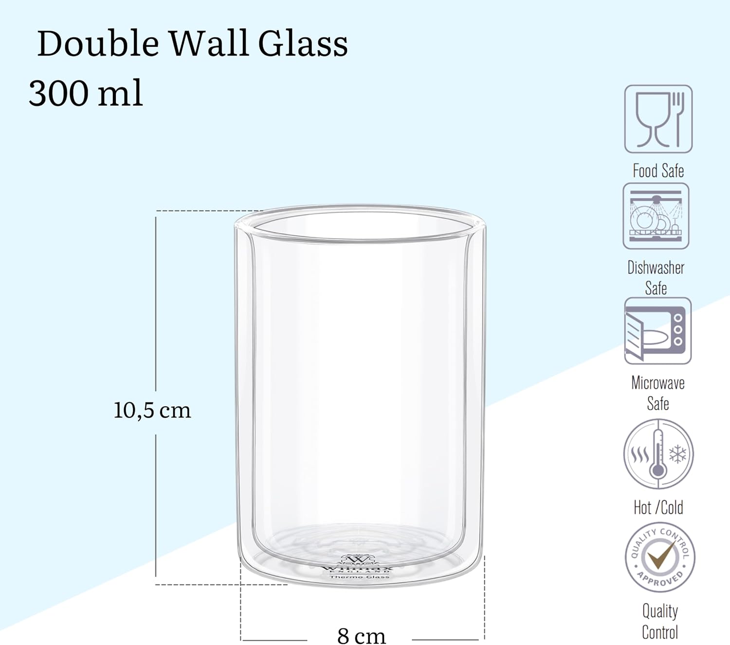 Wilmax Doppelwandiges Glas 300 ml Transparent WL-888784/A