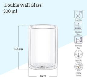 Wilmax Doppelwandiges Glas 300 ml Transparent WL-888784/A