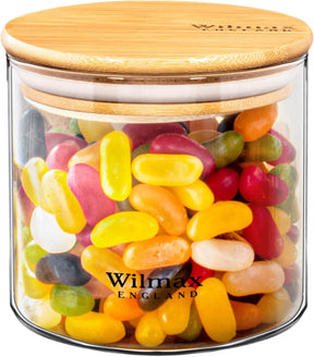 Wilmax Vorratsglas 2000 ml mit Bambusdeckel Transparent WL-888510/A
