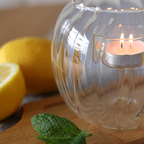 Wilmax Teelichthalter aus Thermoglas 12 x 10 cm