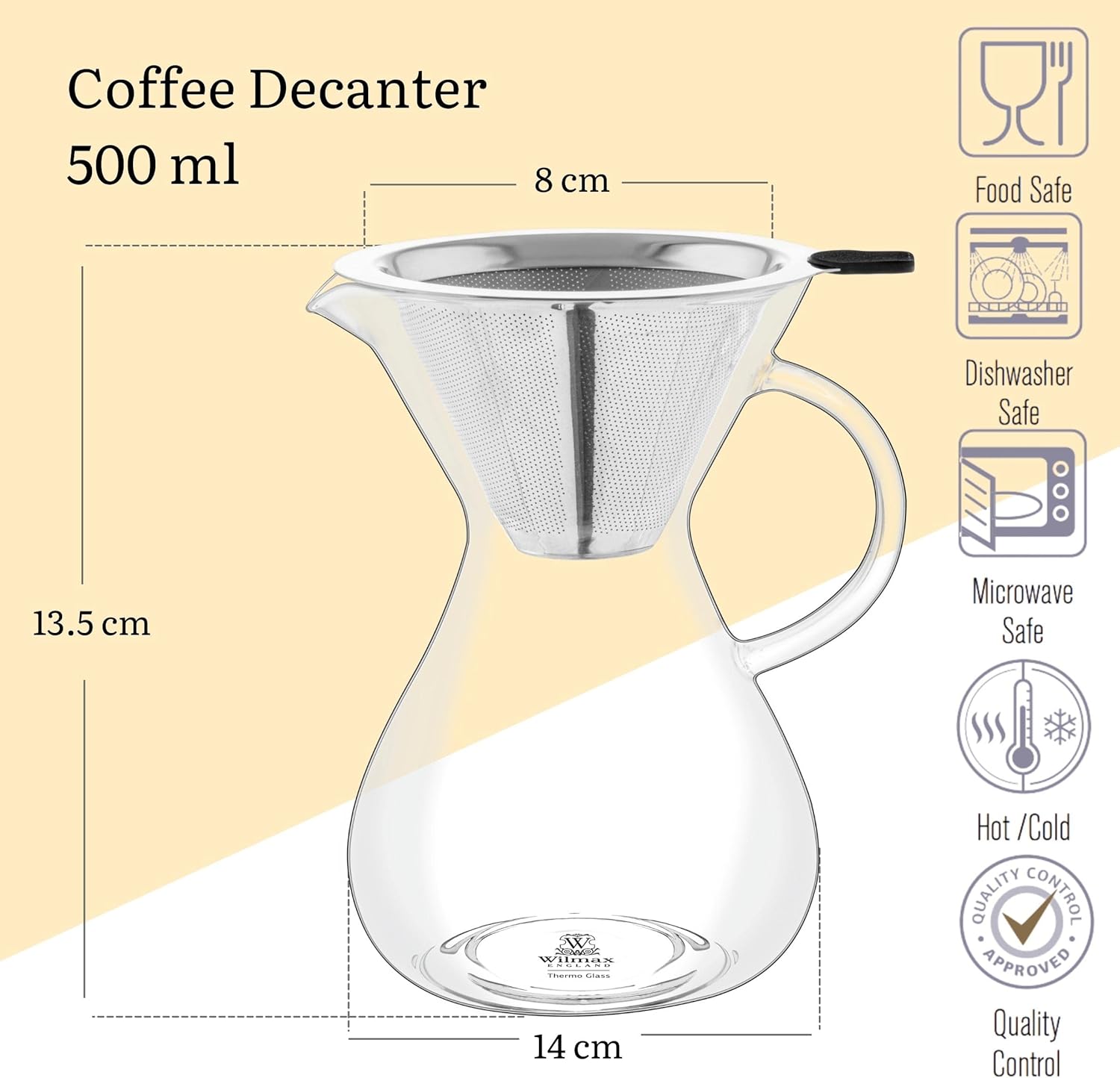 Wilmax Kaffee Dekanter 500 ml Glas Transparent WL-888852/A