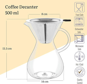 Wilmax Kaffee Dekanter 500 ml Glas Transparent WL-888852/A