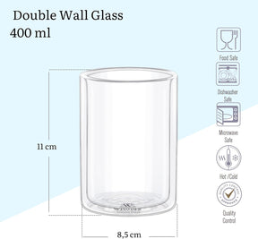 Wilmax Doppelwandiges Glas 400 ml 2er Set WL-888785/A2