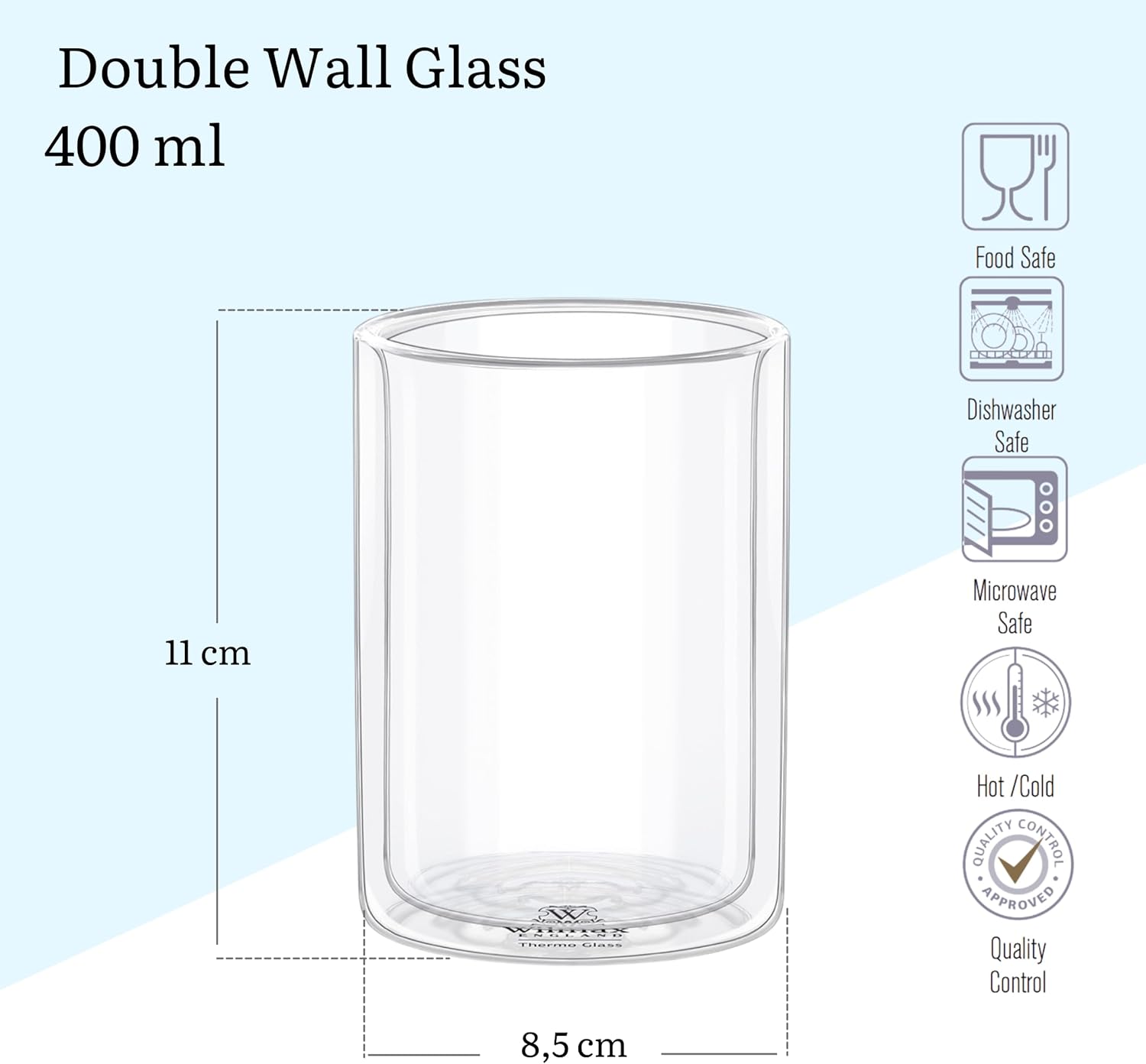 Wilmax Doppelwandiges Glas 400 ml 6er Set WL-888785/A6