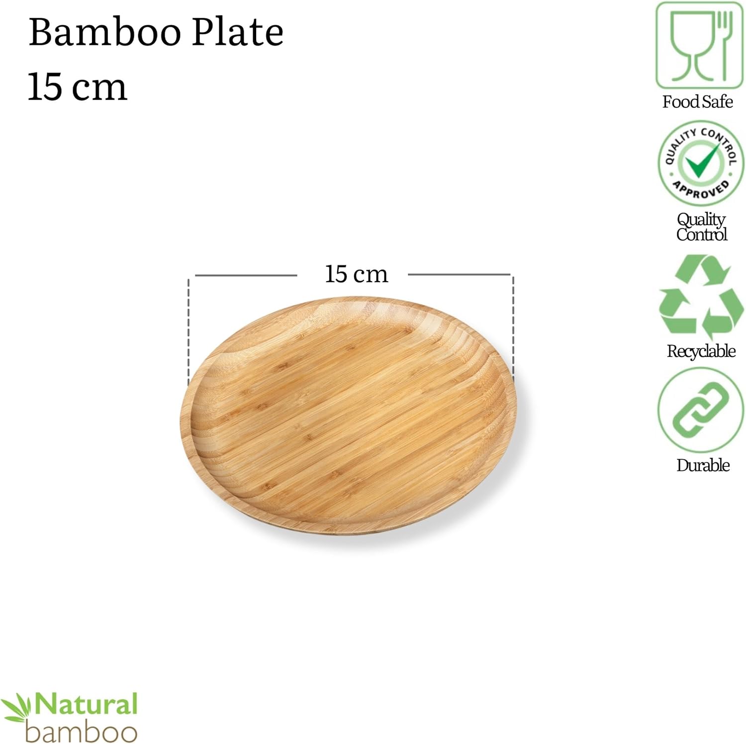 Wilmax Bambus Teller 15 cm Natur WL-771030/A