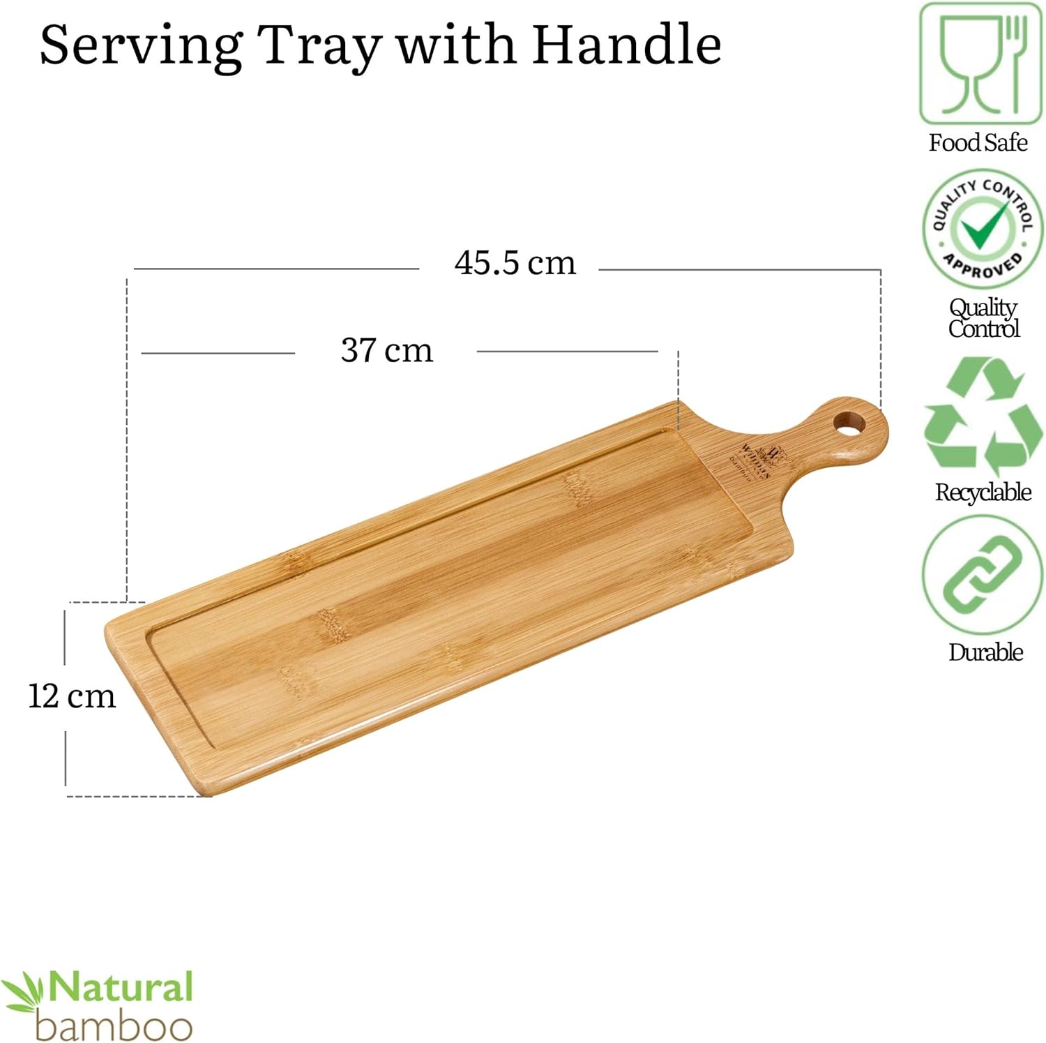 Wilmax Bambus Serviertablett 45,5x12 cm Natur WL-771009/A