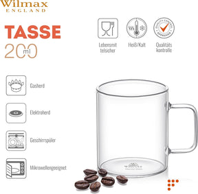Wilmax Glasbecher 320 ml Borosilikatglas Transparent WL-888606/A