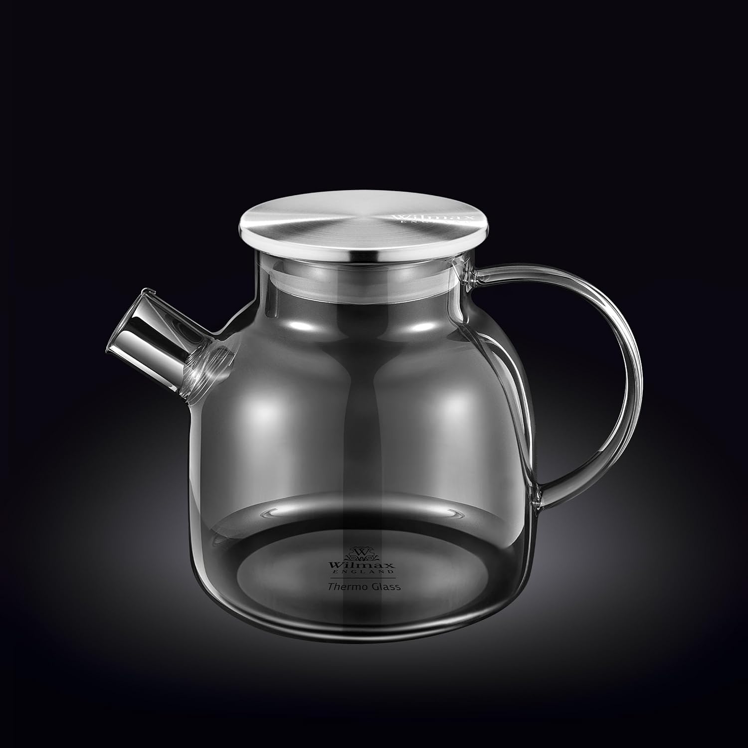 Wilmax Teekanne 1200 ml Glas mit Edelstahldeckel WL-888826002/A