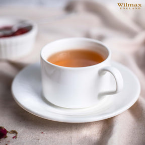 Wilmax Teetassen mit Untertassen 2er Set 160 ml Weiß