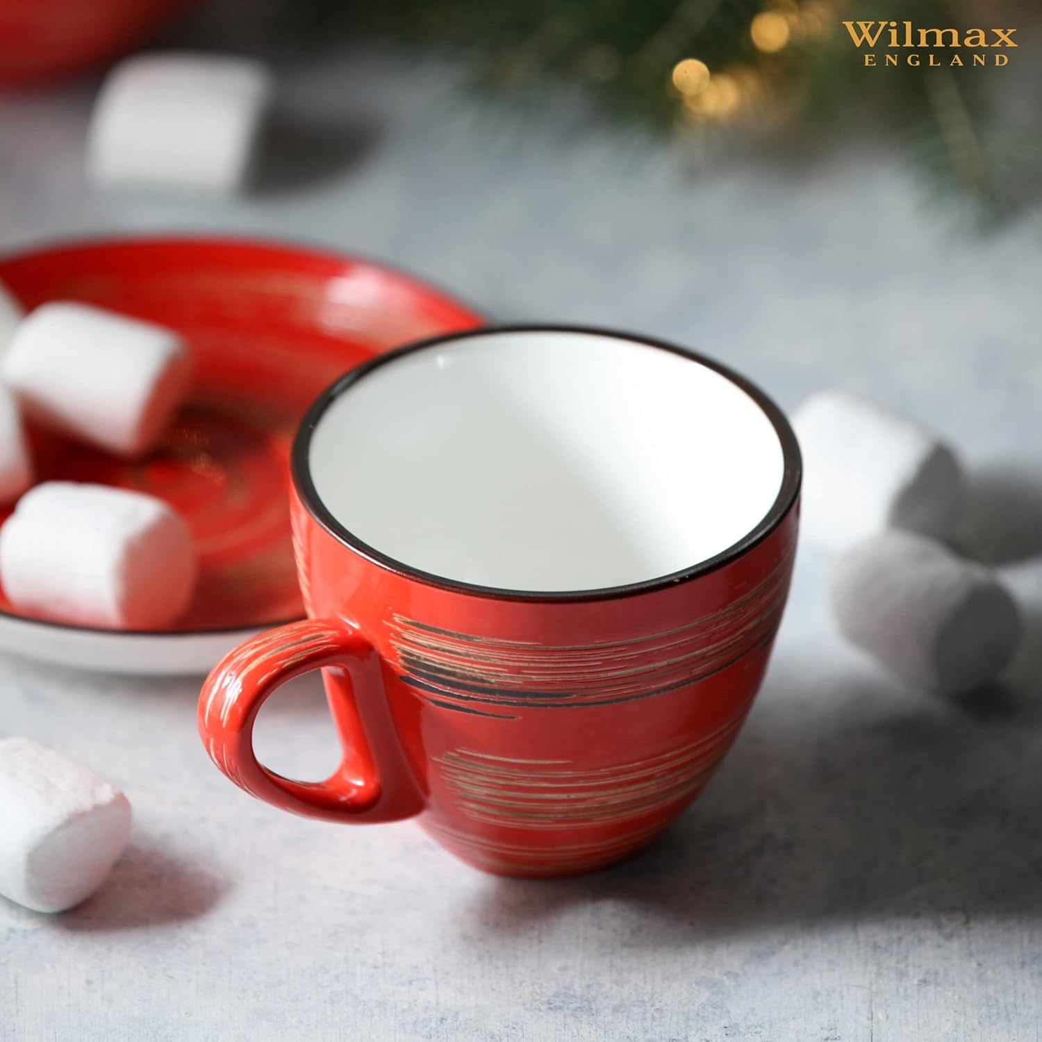 Wilmax Tasse 300 ml Rot Porzellan
