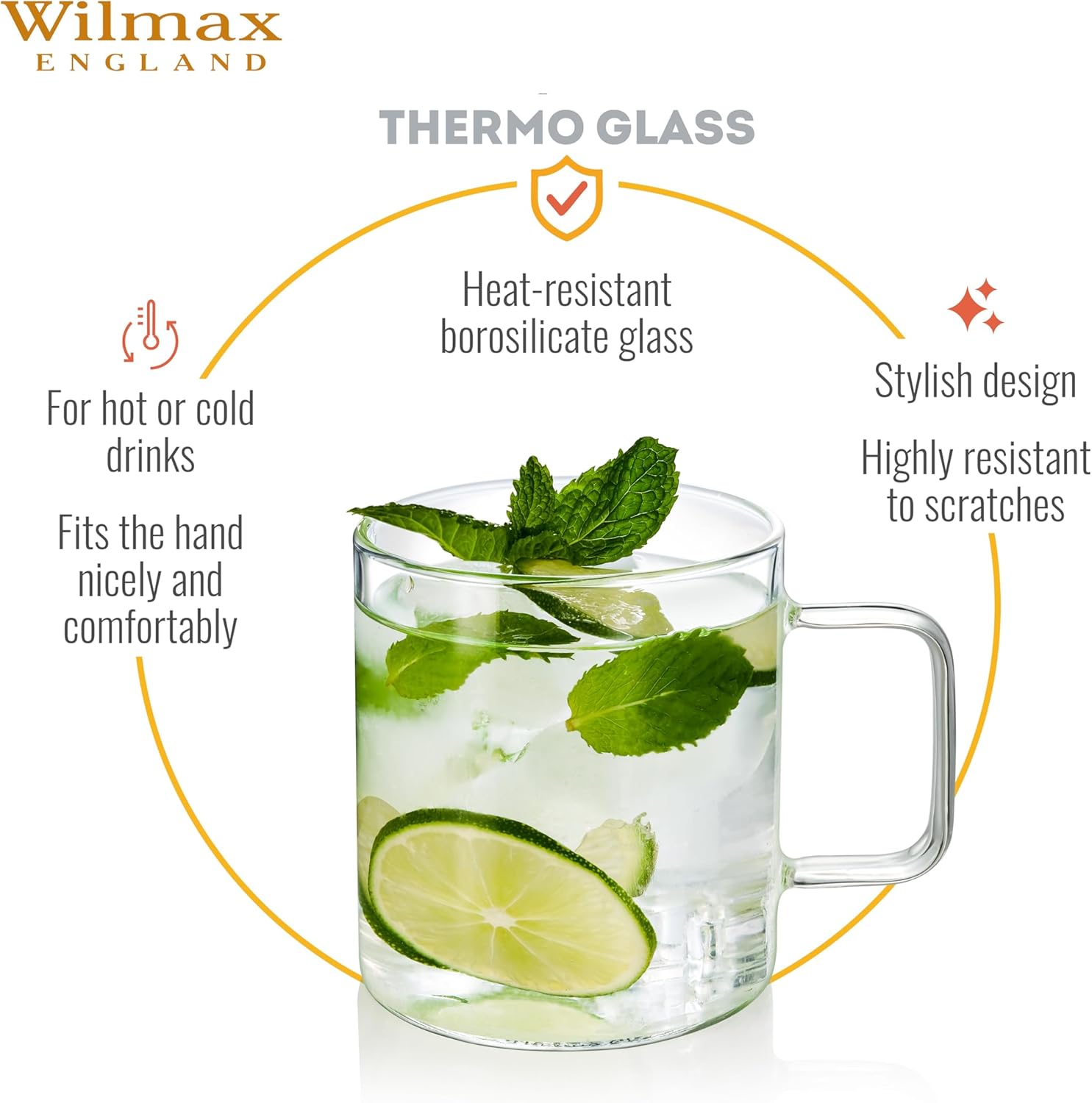 Wilmax Glastasse 250 ml Borosilikatglas Transparent WL-888605/A