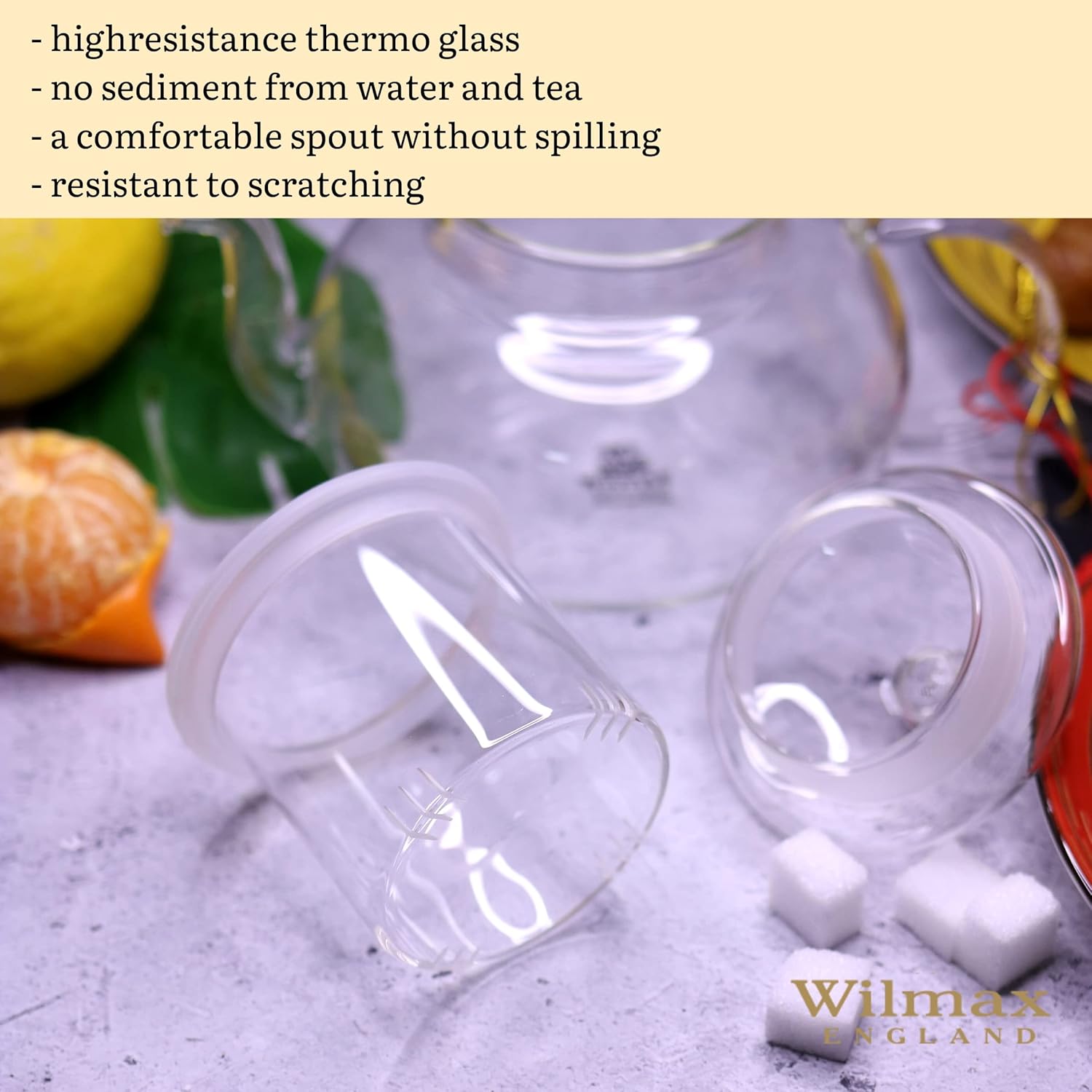 Wilmax Teekanne aus hitzebeständigem Glas 1550 ml
