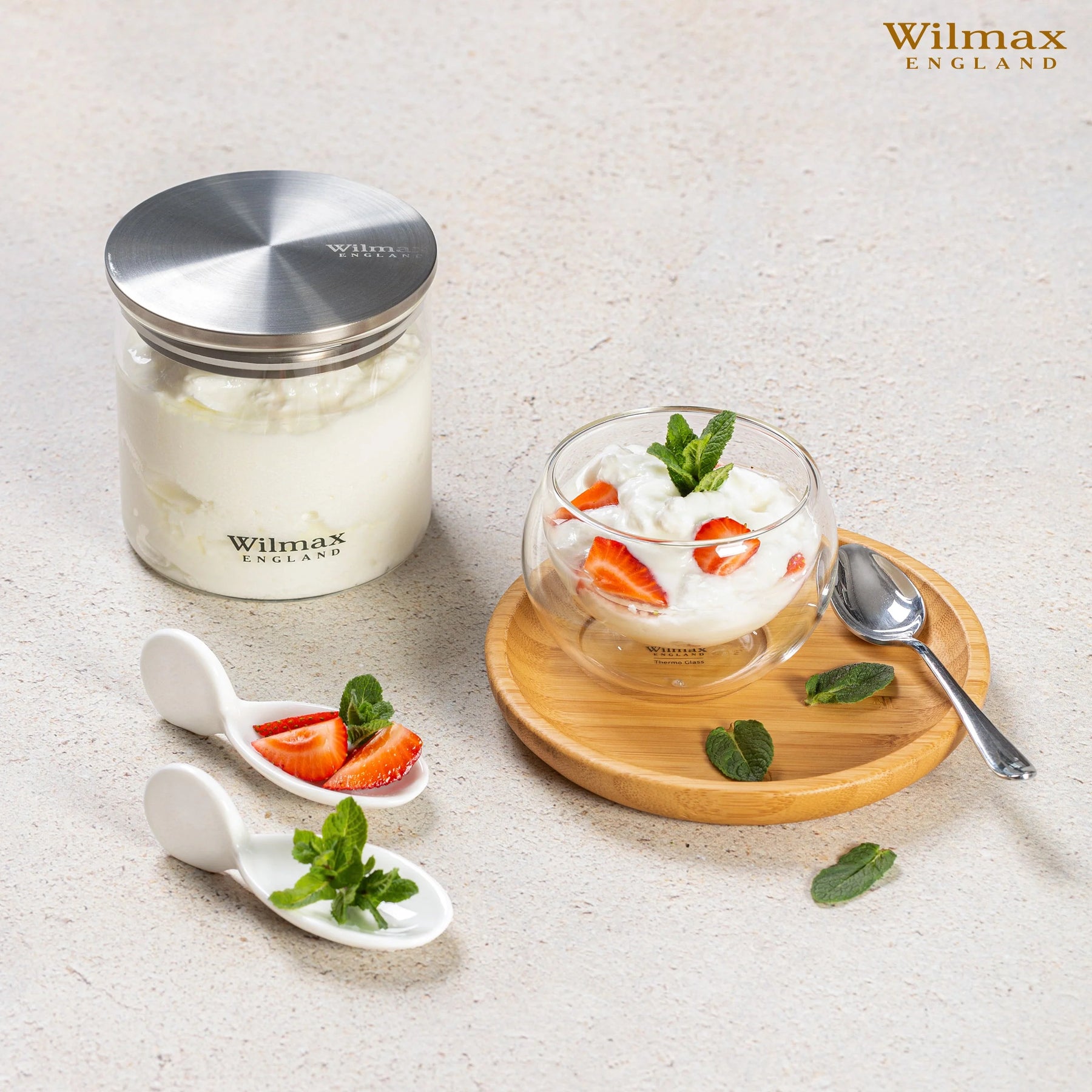 Wilmax Vorratsglas 600 ml mit Edelstahldeckel 3er Set WL-888512/A3