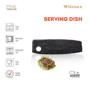 Wilmax Servierplatte und Saucenschale Set 4er Schwarz WL-661133/A2-WL-661134/A2
