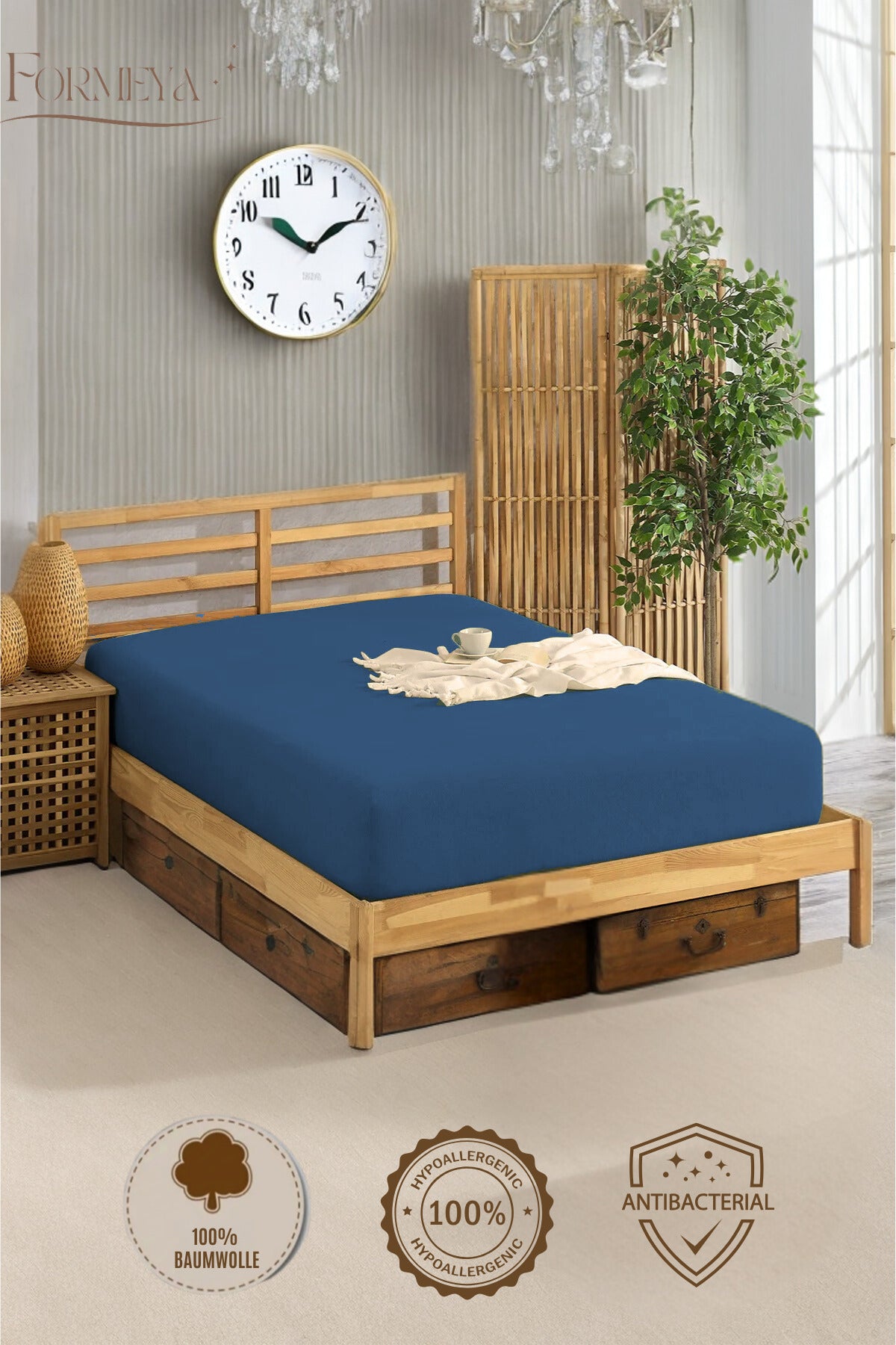 100% Cotton Single/Double Fitted Sheet Fitted Combed Sheet