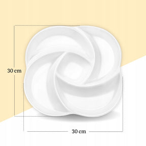 Wilmax Servierplatte 30 cm unterteilt aus Porzellan, Weiß WL-992597/A