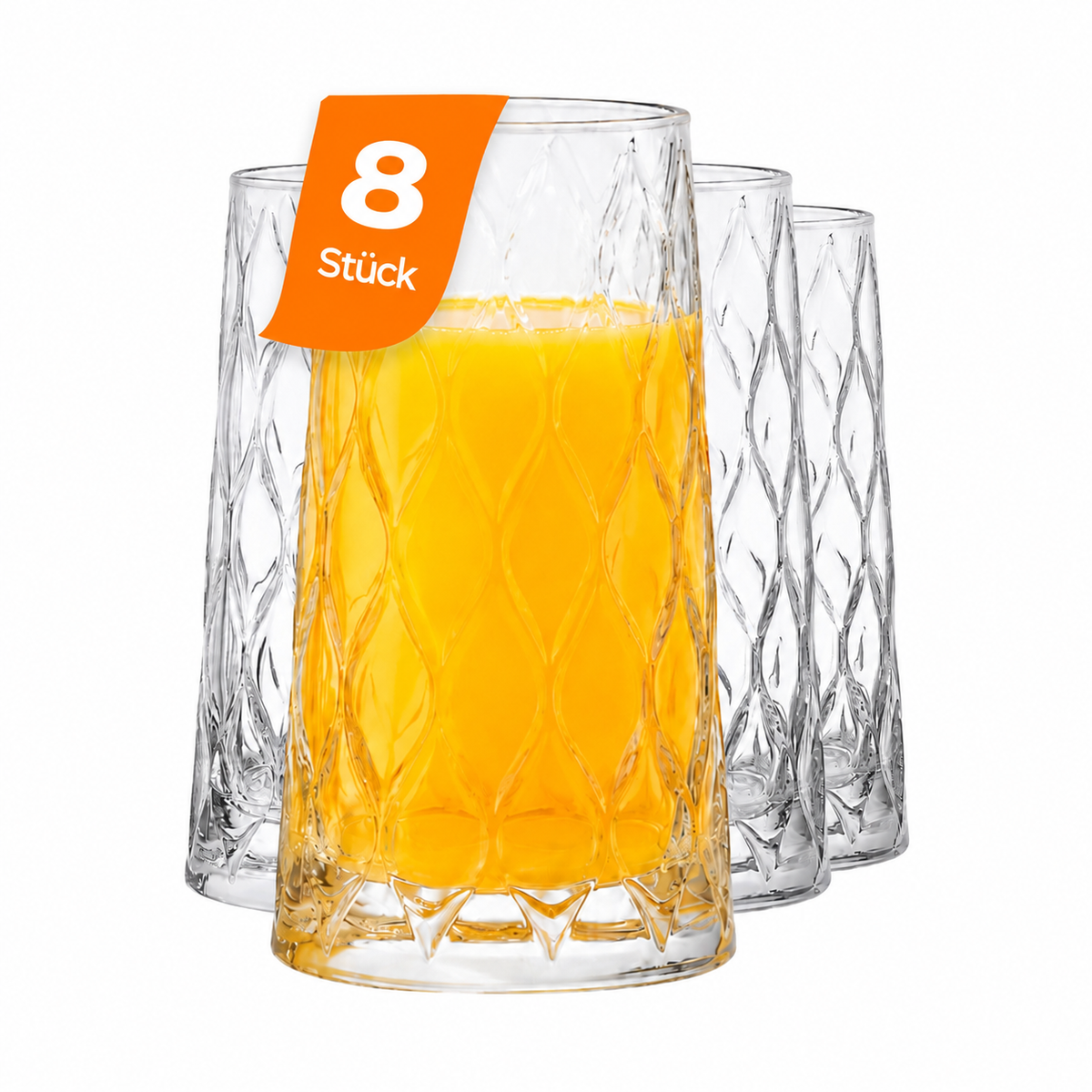 Pasabahce Leafy Longdrinkgläser - 450 ml