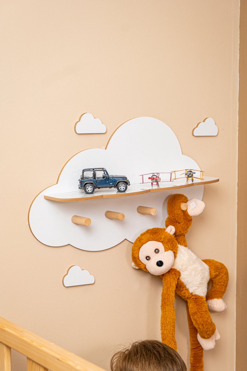 Cozy Collections Wolken-Wandregal 40×11×20 cm