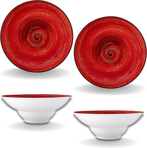 Wilmax Tiefer Teller 22.5 cm 1100 ml Rot Porzellan 2er Set WL-669223/A2