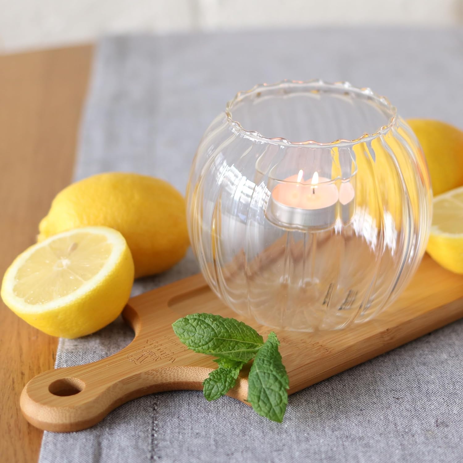 Wilmax Teelichthalter aus Thermoglas 12 x 10 cm