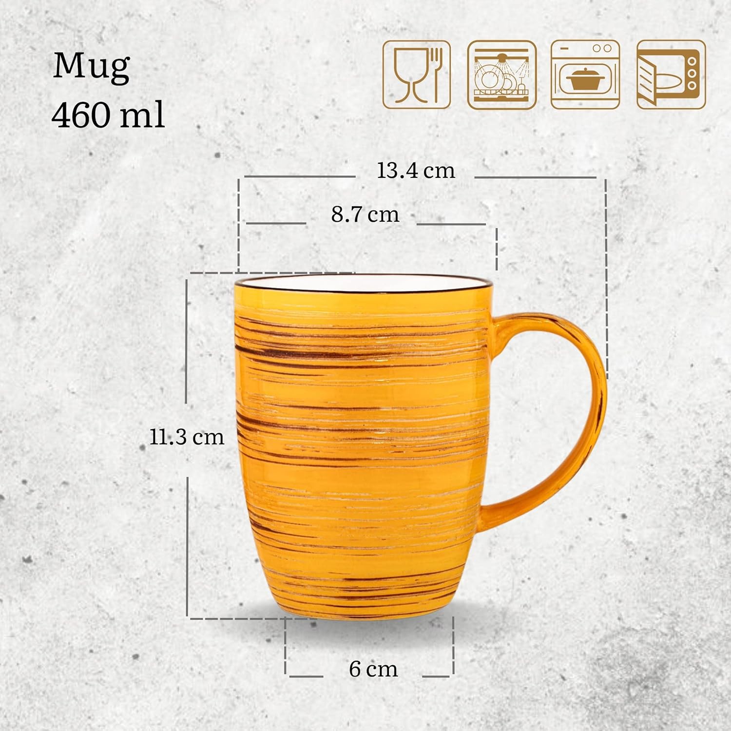 Wilmax Becher 460 ml Gelb Porzellan
