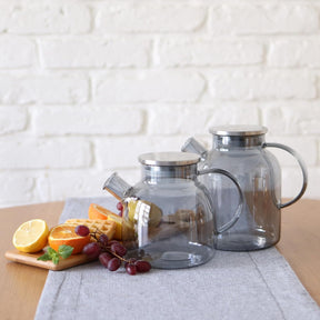 Wilmax Teekanne 1200 ml Glas mit Edelstahldeckel WL-888826002/A