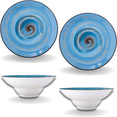 Wilmax Tiefer Teller 22,5 cm 1100 ml Blau Porzellan 2er Set WL-669623/A2