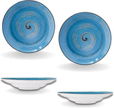 Wilmax Tiefer Teller 25,5 cm 350 ml Blau Porzellan 2er Set WL-669627/A2