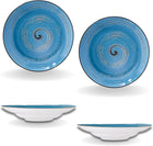 Wilmax Tiefer Teller 25,5 cm 350 ml Blau Porzellan 2er Set WL-669627/A2