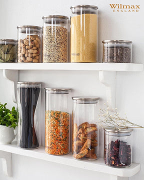 Wilmax Vorratsglas mit Metalldeckel – 2000 ml (10 × 30,5 cm)