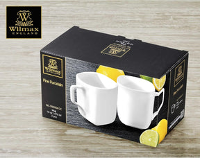 Wilmax Tassen 470 ml 2er Set Weiß Porzellan Ilona