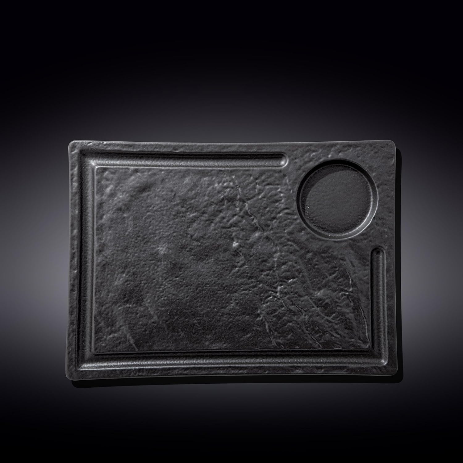 Wilmax Rechteckiger Servierteller SlateStone Schwarz 32.5 x 23 cm Porzellan WL-661148/A