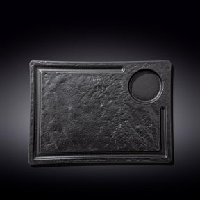 Wilmax Rechteckiger Servierteller SlateStone Schwarz 32.5 x 23 cm Porzellan WL-661148/A