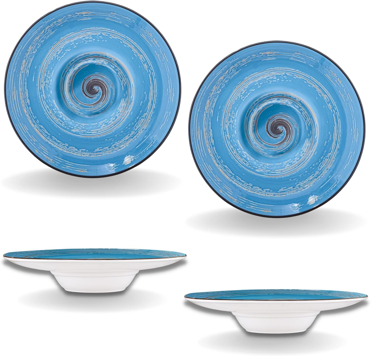 Wilmax Tiefer Teller 24 cm 200 ml Blau Porzellan 2er Set WL-669625/A2